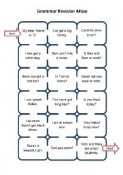   Grammar Revision Maze (be / have got / can)