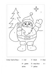 English Worksheet: Sanat Claus colouring page