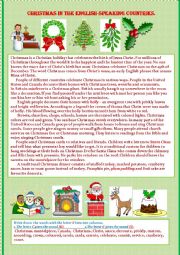 English Worksheet: Christmas in the English-speaking countries.