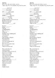 Worksheet to the song  Ylvis 