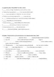 English Worksheet: Simple past tense / reading comprehension