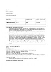English Worksheet: elementary activity