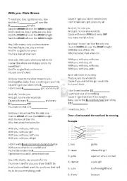 English Worksheet: With you- Chris Brown