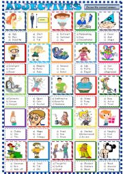 English Worksheet: Adjectives:multiple choice activity