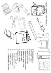 English Worksheet: School object