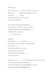 English Worksheet: Complete Song We are the world 