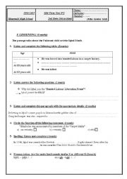 English Worksheet: 2nd formers mid f term test 2