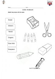 English Worksheet: School supplies