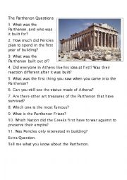 Building of the Parthenon Questions and Answers