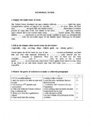 English Worksheet: remedial work 4th forms