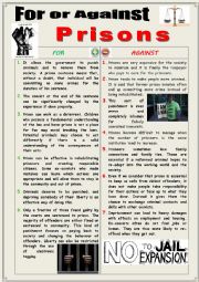 English Worksheet: For or Against Prisons (Debating)