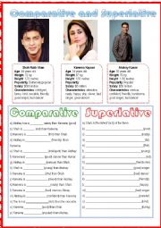 English Worksheet: Bollywood and comparatives