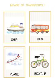 English Worksheet: Means of transport I