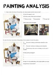 English Worksheet: Norman Rockwell Triple Self Portrait ANALYSIS