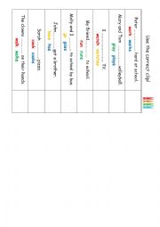 English Worksheet: Present Tense Simple clip board