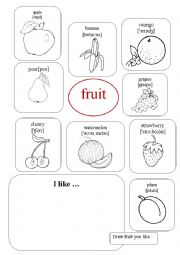 English Worksheet: Fruit