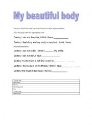 English Worksheet: Go to doctor fill in the gaps