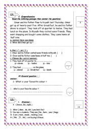 english test for first intermediate grade 