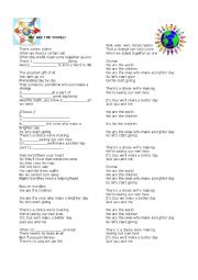 English Worksheet: Song we are the world
