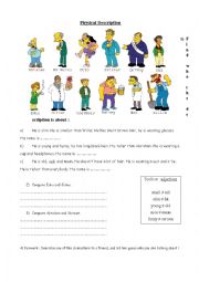 English Worksheet: Describe and compare the Simpson characters