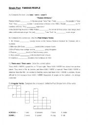 English Worksheet: Simple Past: Famous People