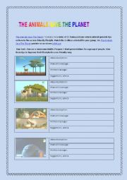 English Worksheet: The Animals Save The Planet