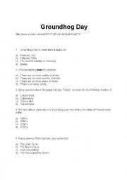 English Worksheet: Groundhog Day