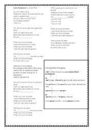 English Worksheet: Song worksheet