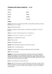 English Worksheet: Christmas at the Famous Animals Zoo