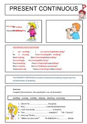 English Worksheet: PRESENT CONTINUOUS