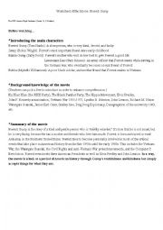 English Worksheet: Worksheet of the Movie: Forest Gump for EFL high school students