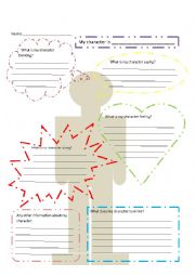 English Worksheet: Character Description Scaffold