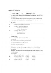 English Worksheet: teaching gerunds