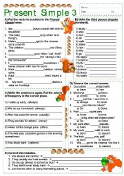 English Worksheet: Present Simple 3