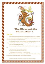 English Worksheet: The Elves and the Shoemaker - II