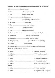 test on present simple,continuous and past simple,continuous