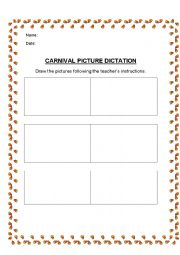 English Worksheet: Picture dictation carnival.