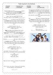 English Worksheet: Simple Past Activity - Best Song Ever /One Direction