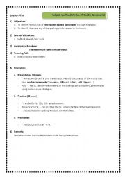 English Worksheet: Lesson plan for spelling (Words with double consonants)
