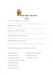 English Worksheet: Garfield: the movie - activity