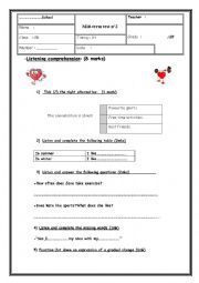 English Worksheet: Mid term test n2