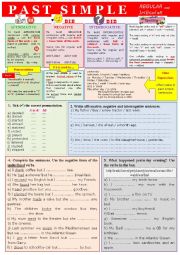 English Worksheet: Grammar rules PAST SIMPLE Regular and Irregular