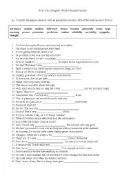 English Worksheet: FCE - Word Formation