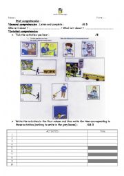 English Worksheet: Jacks Daily routine