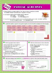 English Worksheet: EXTREME ADJECTIVES