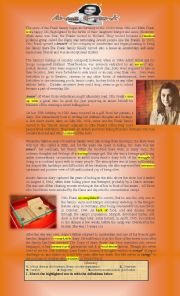 English Worksheet: Anne Frank