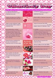 English Worksheet: 10 Facts You Did Not Know About Valentines Day (PASSIVE)