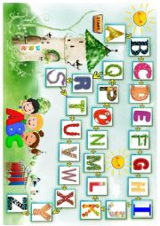 English Worksheet: ABC Board Game