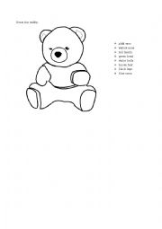 English Worksheet:  Colour the parts of the body
