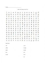 English Worksheet: Colors And Shapes Word Find